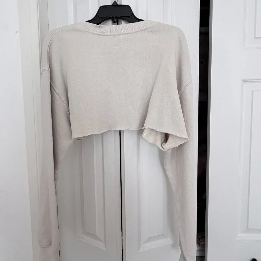 NWT JOAH BROWN Cropped Crew Neck Sweatshirt | Sahara | One Size - Picture 4 of 7